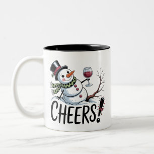 Weihnachtsgrüße Schneemann Küche Wein Küche Zweifarbige Tasse