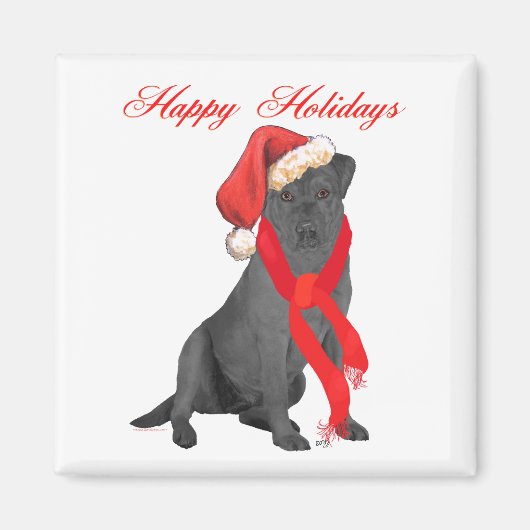 Weihnachtsgrüße Schwarzer Labrador Retriever Magnet (Vorne)