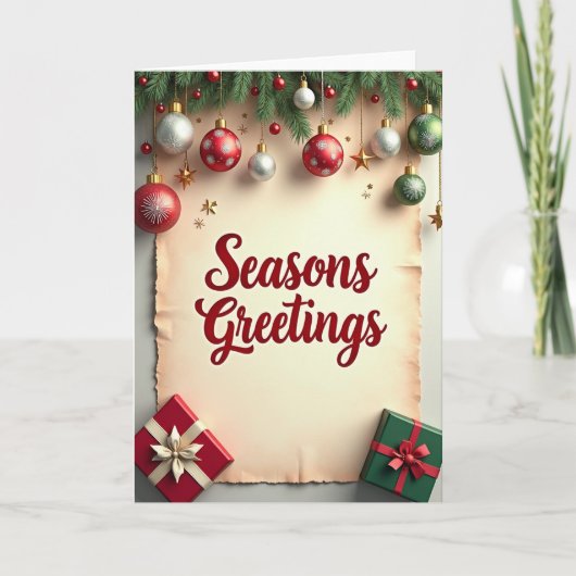 Weihnachtsgrüße Scroll-Karten-Design Karte (Vorderseite)