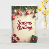 Weihnachtsgrüße Scroll-Karten-Design Karte (Gelbe Blume)