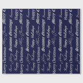Weihnachtsgrüße (Silber) Geschenkpapier (Flach)