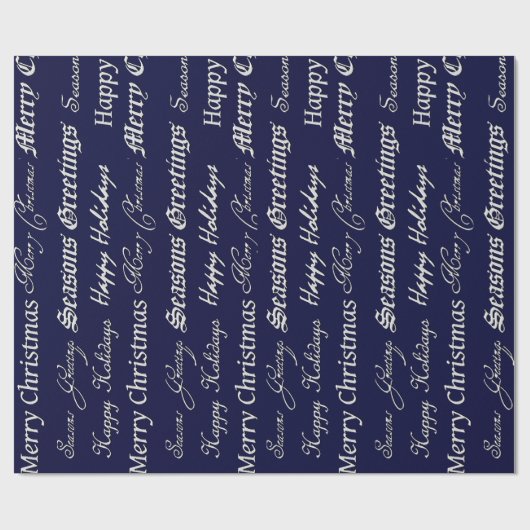 Weihnachtsgrüße (Silber) Geschenkpapier (Flach)