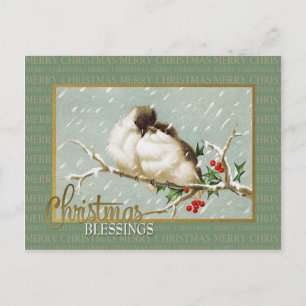 Weihnachtsgrüße SnowBirds Vintage-Reproduktion Feiertagspostkarte