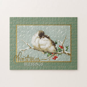 Weihnachtsgrüße SnowBirds Vintage-Reproduktion Puzzle