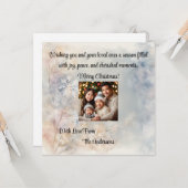 Weihnachtsgrüße Snowflakes Script Personalisiert Karte (Vorderseite/Rückseite Beispiel)