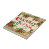 Weihnachtsgrüße Stechpalme Fliese (Seite)
