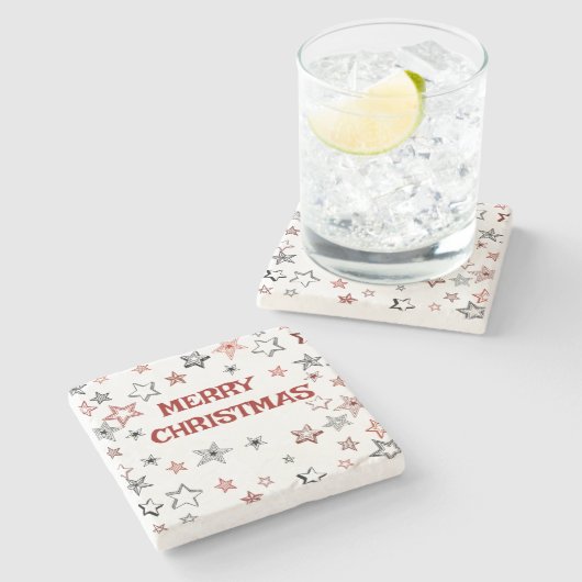 Weihnachtsgrüße Steinuntersetzer (Seitenansicht)