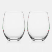 Weihnachtsgrüße Stemless-Weinglas-Set Weinglas Ohne Stiel (Links)