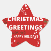 Weihnachtsgrüße Stern-Aufkleber (Vorderseite)