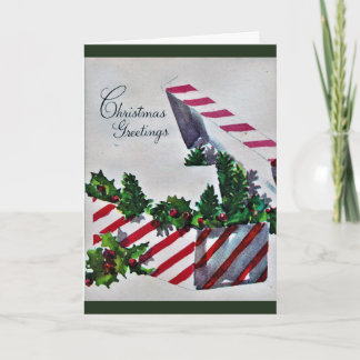 Weihnachtsgrüße - Striping Box mit Holly Feiertagskarte
