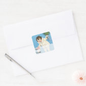 Weihnachtsgrüße Tag Quadratischer Aufkleber (Umschlag)