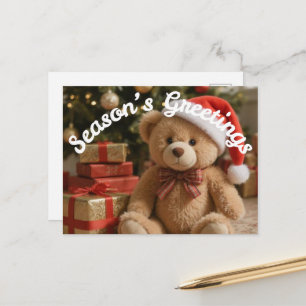 Weihnachtsgrüße Teddybär-Geschenke Feiertagspostkarte