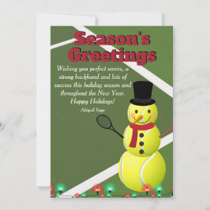 Weihnachtsgrüße Tennisball-Schneemann Weihnachten