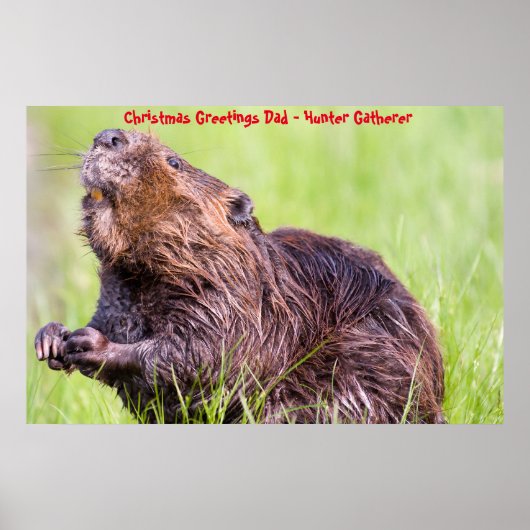 Weihnachtsgrüße Vater Hunter Gatherer Poster (Vorne)