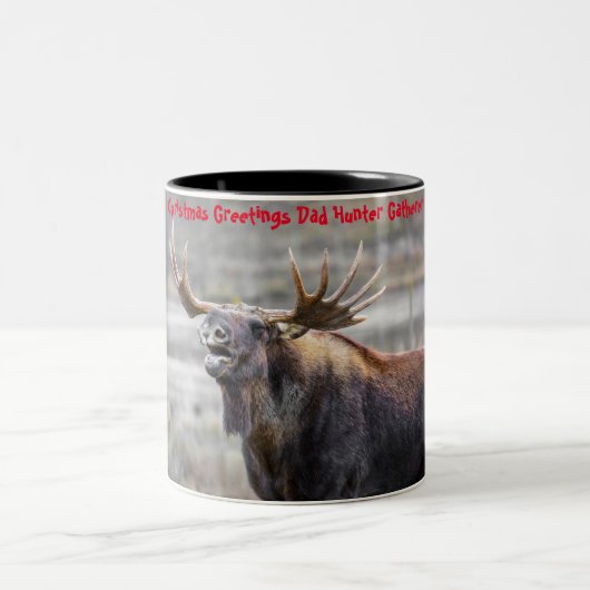 Weihnachtsgrüße Vater Hunter Gatherer Zweifarbige Tasse (Mittel)