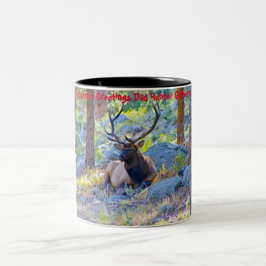 Weihnachtsgrüße Vater Hunter Gatherer Zweifarbige Tasse (Mittel)