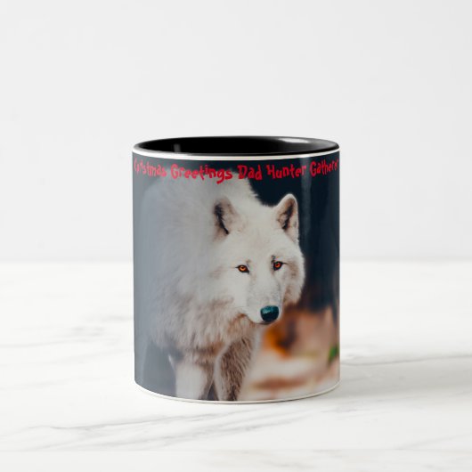 Weihnachtsgrüße Vater Hunter Gatherer Zweifarbige Tasse (Mittel)