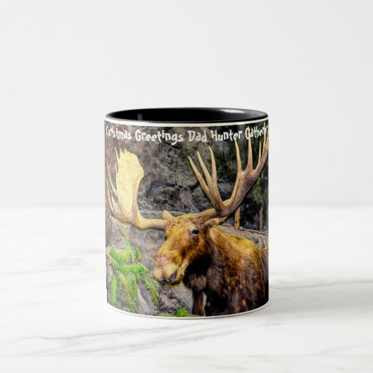 Weihnachtsgrüße Vater Hunter Gatherer Zweifarbige Tasse (Mittel)