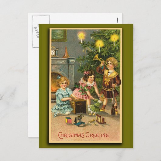 Weihnachtsgrüße Viktorianisch Art Xmas Karten (Vorne/Hinten)