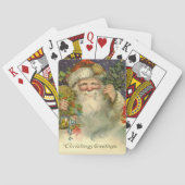 Weihnachtsgrüße Vintag Alte Welt Weihnachtsspielze Spielkarten (Rückseite)