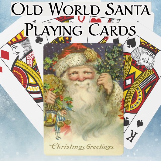 Weihnachtsgrüße Vintag Alte Welt Weihnachtsspielze Spielkarten