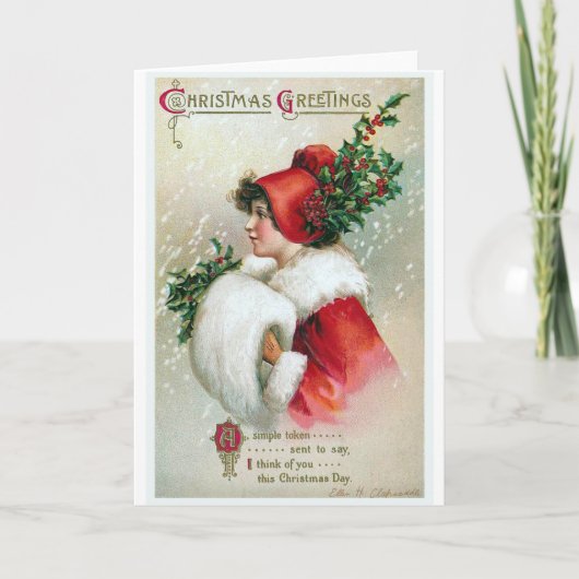 "Weihnachtsgrüße" Vintag Feiertagskarte (Vorderseite)