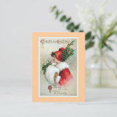 Weihnachtsgrüße Vintag Feiertagspostkarte (Stehend Vorderseite)