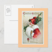 Weihnachtsgrüße Vintag Feiertagspostkarte (Vorne/Hinten)