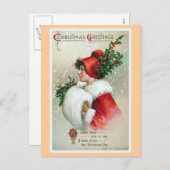 "Weihnachtsgrüße" Vintag Feiertagspostkarte (Vorne/Hinten)