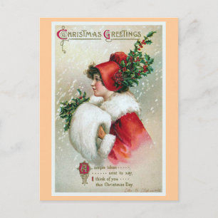"Weihnachtsgrüße" Vintage Feiertagspostkarte