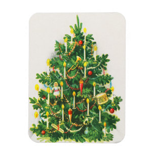 Weihnachtsgrüße, Vintage-Karte, Weihnachtsbaum Magnet