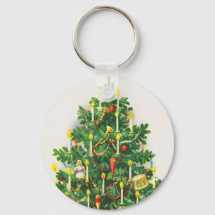 Weihnachtsgrüße, Vintage-Karte, Weihnachtsbaum Schlüsselanhänger