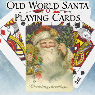 Weihnachtsgrüße Vintage Old World Santa Spielzeug Spielkarten