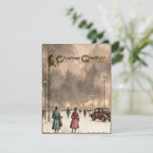 Weihnachtsgrüße Vintage Weihnachtskarte Feiertagskarte (Stehend Vorderseite)