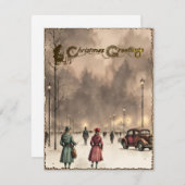 Weihnachtsgrüße Vintage Weihnachtskarte Feiertagskarte (Vorne/Hinten)