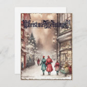 Weihnachtsgrüße Vintage Weihnachtskarte Feiertagskarte (Vorne/Hinten)