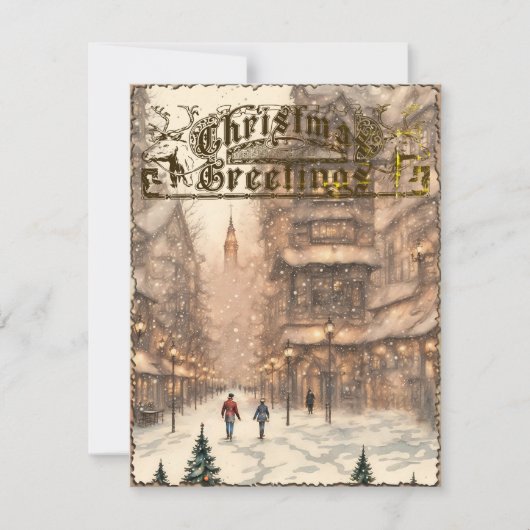 Weihnachtsgrüße Vintage Weihnachtskarte Feiertagskarte (Vorderseite)