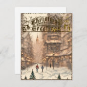Weihnachtsgrüße Vintage Weihnachtskarte Feiertagskarte (Vorne/Hinten)