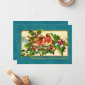 Weihnachtsgrüße Vögel Holnote Card Mitteilungskarte (Vorderseite/Rückseite Beispiel)
