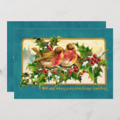 Weihnachtsgrüße Vögel Holnote Card Mitteilungskarte (Vorne/Hinten)