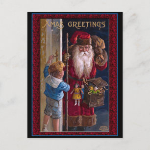 Weihnachtsgrüße vom alten Santa Claus Feiertagspostkarte