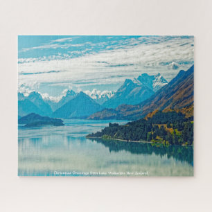 Weihnachtsgrüße vom Lake Wakatipu Neuseeland Puzzle
