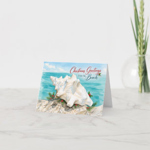 Weihnachtsgrüße vom Strand Küsten Muschel Feiertagskarte