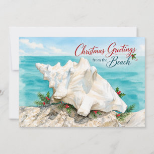 Weihnachtsgrüße vom Strand Küsten Muschel Feiertagskarte