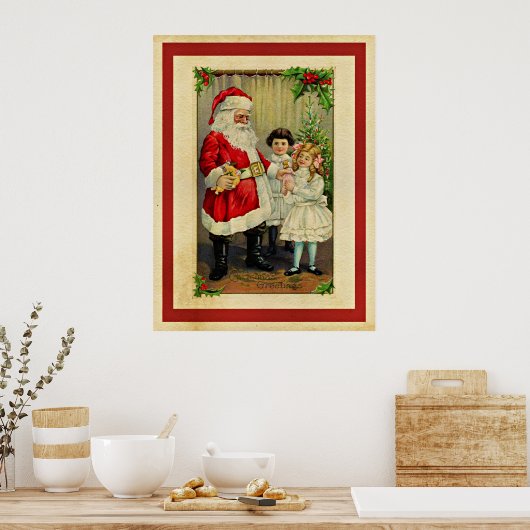 Weihnachtsgrüße vom Weihnachtsmann Poster (Küche)
