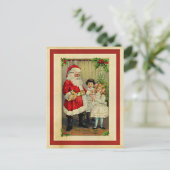 Weihnachtsgrüße vom Weihnachtsmann Postkarte (Stehend Vorderseite)