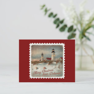 Weihnachtsgrüße von Delaware Holiday Postcard Feiertagspostkarte