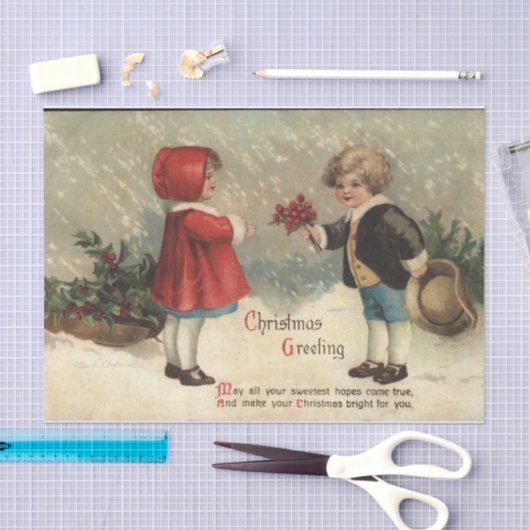 Weihnachtsgrüße von Ellen Clapsaddle Seidenpapier (Handwerk)