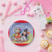 Weihnachtsgrüße von Herrn und Frau Snowman Pappteller (Party)