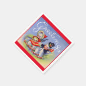 Weihnachtsgrüße von Herrn und Frau Snowman Serviette (Ecke)